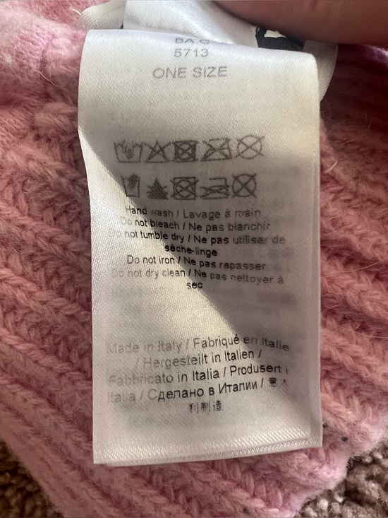 GANNI Pink Ribbed Knit Beanie main image 8